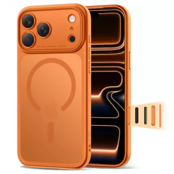 TECH-PROTECT MagPeak MagSafe hrbtni ovitek za Apple iPhone 17 Pro Max, mat, Cosmic Orange