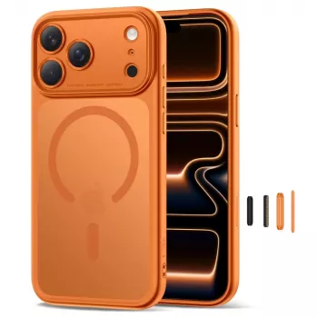 TECH-PROTECT MagPeak MagSafe hrbtni ovitek za Apple iPhone 17 Pro Max, mat, Cosmic Orange