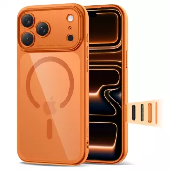 TECH-PROTECT MagPeak MagSafe ovitek za iPhone 17 Pro Max, Cosmic Orange/prozoren