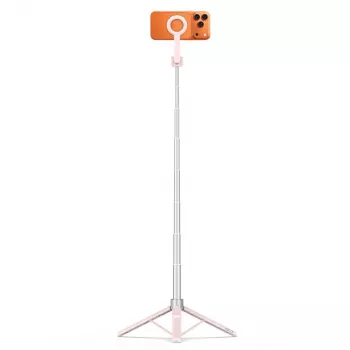 TECH-PROTECT L10S MagSafe Bluetooth selfie palica s stojalom, roza/siva