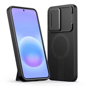TECH-PROTECT Kevlar Aura ohišje MagSafe za Samsung Galaxy A57, črno/oranžno