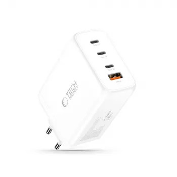 TECH-PROTECT NC240W-GAN 4-portni omrežni polnilnik PD 240W / QC3.0, bel