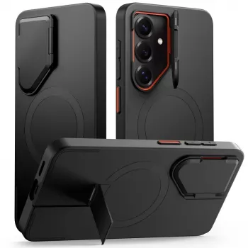 TECH-PROTECT Kevlar Aura ohišje MagSafe za Samsung Galaxy S26, črno/oranžno
