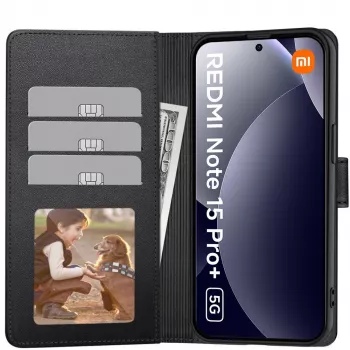 Tech-Protect denarnica ohišje za Xiaomi Poco M8 Pro / Redmi Note 15 Pro+ Plus 5G, mat črno