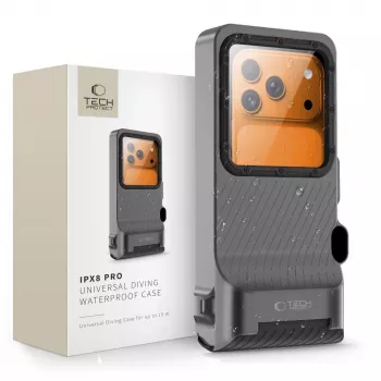 TECH-PROTECT IPX8 PRO univerzalno potapljaško vodoodporno ohišje, sivo/črno