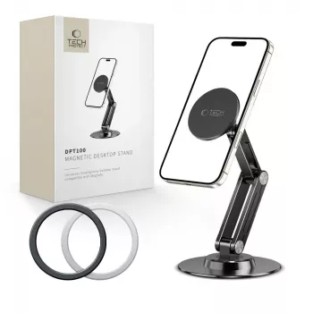 Tech-Protect DPT100 univerzalno magnetno namizno stojalo za telefon MagSafe, črno