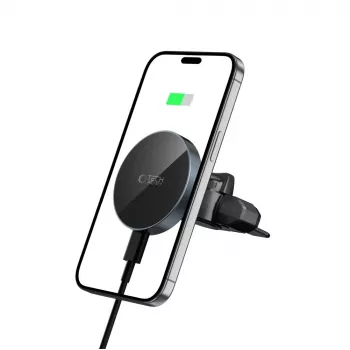 TECH-PROTECT MM15W-V5 magnetno držalo za CD in zračnik za avto MagSafe, brezžični polnilnik 15W črn