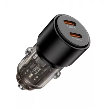 TECH-PROTECT CC03 2-portni polnilnik za avto PD 100W, črn
