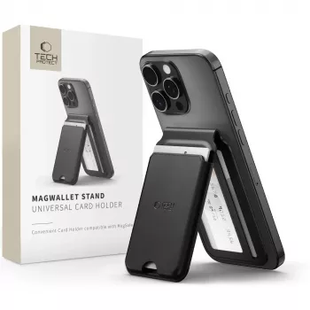 TECH-PROTECT MagWallet Stand MagSafe univerzalno magnetno držalo za kartice črno