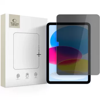 Tech-Protect Glass Spy+ zaščitna folija za zaslon za zasebnost za Apple iPad 10,9 inch (10. generacija 2022) / 11 inch (2025) - kaljeno steklo, dvosmerna zasebnost, trdota 9H, 0,3 mm, oleofobni premaz, brez mehurčkov, prozorna