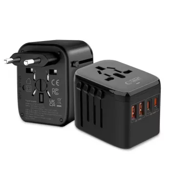 TECH-PROTECT TA200 potovalni adapter EU / UK / US / AU črn