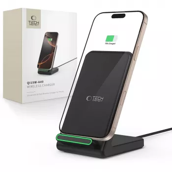 TECH-PROTECT QI15W-A40 brezžični polnilnik, črn
