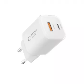 TECH-PROTECT NCM33 2-portni omrežni polnilnik PD 33W / QC3.0, bel