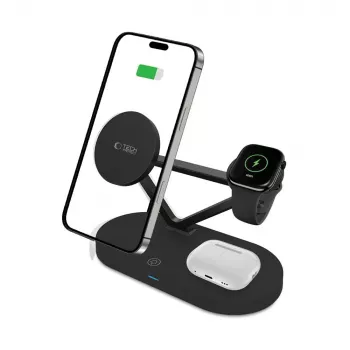 Tech-Protect QI15W-A41 3IN1 MagSafe polnilno stojalo črno