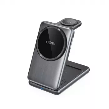 TECH-PROTECT QI15W-A42 3in1 magnetni MagSafe brezžični polnilnik sivi vesoljski