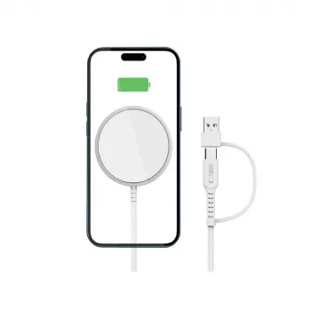 Tech-Protect QI15W-A44 MagSafe brezžični polnilnik, bel