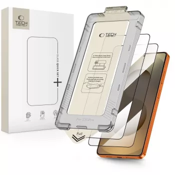 Kaljeno steklo za zaslon TECH-PROTECT Quick Set+ 2 kosa za Samsung Galaxy S26 Ultra, črno