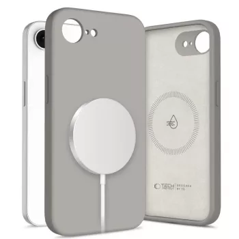 Tech-Protect Silicone MagSafe ovitek za Apple iPhone 16E / 17E, kamnito siva
