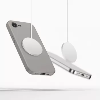 Tech-Protect Silicone MagSafe ovitek za Apple iPhone 16E / 17E, kamnito siva