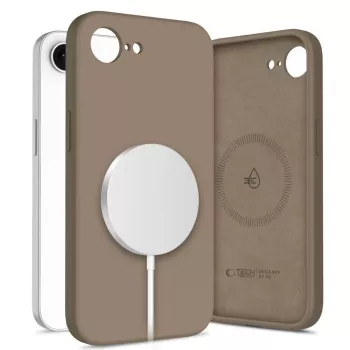 Tech-Protect Silicone MagSafe ovitek za Apple iPhone 16E / 17E - Chocolate Brown