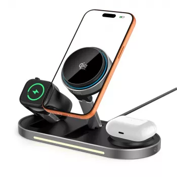 TECH-PROTECT A51 ARCTICBOOST 3v1 magnetni MagSafe brezžični polnilnik 25W Qi2.2 črn