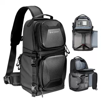 K&F Concept nahrbtnik za fotoaparat Sling 10L Crossbody DSLR črn KF13.176
