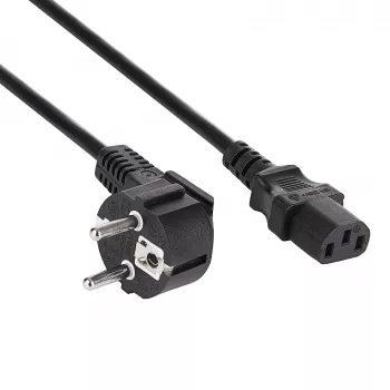 Akyga AK-PC-05S napajalni kabel, CEE 7/7 na IEC C13, baker 3 x 1,5 mm², 5 m, črn