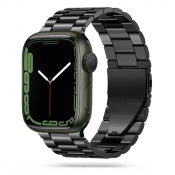 Tech-Protect Stainless Steel Link Bracelet za Apple Watch 4/5/6/7/8/9/SE/Ultra 1/2 (42/44/45/49mm) črn