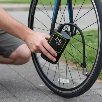VAYOX VA0409 polnilna zračna črpalka 4000mAh valj 19mm digitalni merilnik tlaka v pnevmatikah