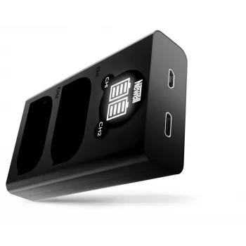 Newell dvokanalni polnilnik USB-C DL-USB-C za baterijo Panasonic DMW-BLK22 črn
