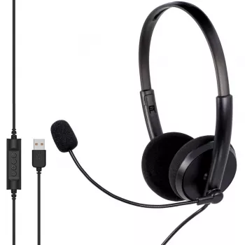 MOZOS MTX1091ECO žične naglavne slušalke z mikrofonom USB-A