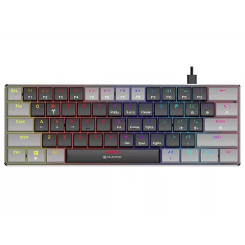 Tracer GameZone Keylo 61 žična mehanska igralna tipkovnica, 60% postavitev, Outemu Red stikala, RGB osvetlitev ozadja, grafitna