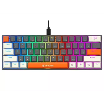 Tracer GameZone Claws 61 žična mehanska igralna tipkovnica, 60% postavitev, modra stikala, RGB osvetlitev ozadja, siva