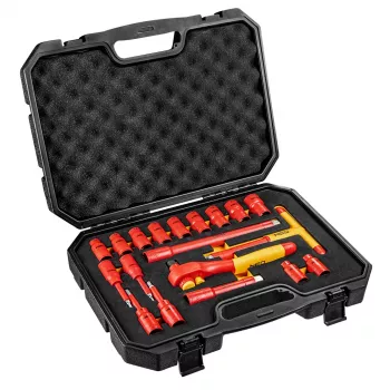 NEO TOOLS 1000V izoliran komplet nasadnih ključev, 19 delov, 1/2 inch pogon, krom-vanadijevo jeklo, VDE certificirano