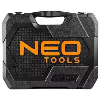 NEO TOOLS komplet nasadnih ključev 1/4 inch, 3/8 inch, 1/2 inch pogon, 219 delov, krom-vanadijevo jeklo
