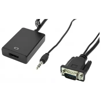 Accura pretvornik VGA + minijack v HDMI 0,2m za video in avdio