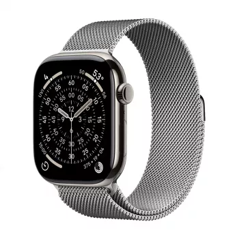 Crong Milano Steel nerjavno jeklo pašček za Apple Watch 44/45/46/49 mm, srebrn