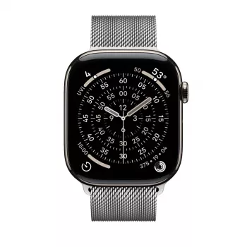 Crong Milano Steel nerjavno jeklo pašček za Apple Watch 44/45/46/49 mm, srebrn