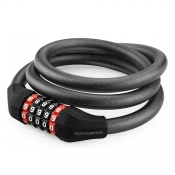 Rockbros kombinirana kabelska ključavnica RKS507-1BK, 1,8m, črna
