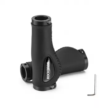 ROCKBROS mikrofilament usnjeni kolesarski ročaji črni 130mm dvojno lock-on ergonomski MTB cestni kolesarski ročaji