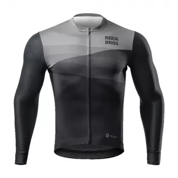 ROCKBROS kolesarska majica z dolgimi rokavi, pomlad/poletje, M, črna
