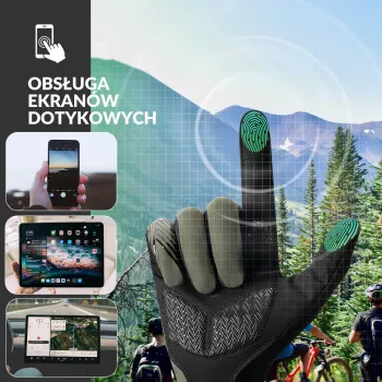 ROCKBROS kolesarske rokavice s kratkimi prsti, velikost L, zeleno-črne