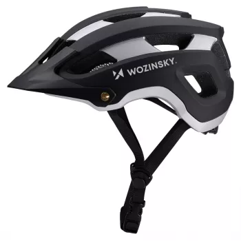 Wozinsky MTB čelada z snemljivim senčnikom, lahka, 57–62 cm, črno-srebrna