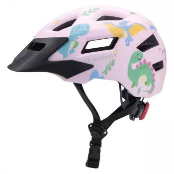 Wozinsky otroška MTB kolesarska čelada z snemljivim senčnikom 48–52 cm – roza