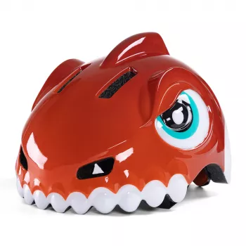 Wozinsky otroška kolesarska čelada z motivom dinozavra 52–56 cm rdeča