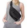 Wozinsky WSB-W1 unisex pasna torba / naramna torba z nastavljivim pasom, vodoodporna - črna
