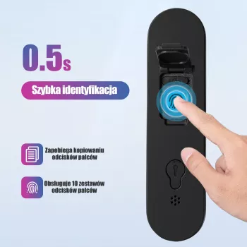 Rockbros SMART kolesarska kabelska ključavnica s prstnim odtisom in Bluetooth 100 cm črna