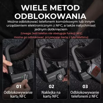 Rockbros RBNS1 SMART NFC U-ključavnica - črna