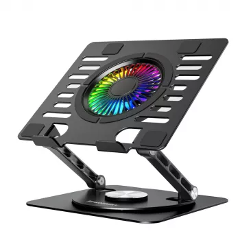 Wozinsky WDCX-X16-AS CoolBase RGB hladilno stojalo za prenosnik in tablico z vrtenjem 360° – črno