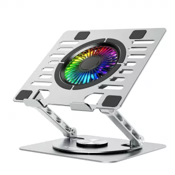 Wozinsky WDCX-X16-AS CoolBase RGB hladilno stojalo za prenosnik in tablico z vrtenjem 360° – srebrno